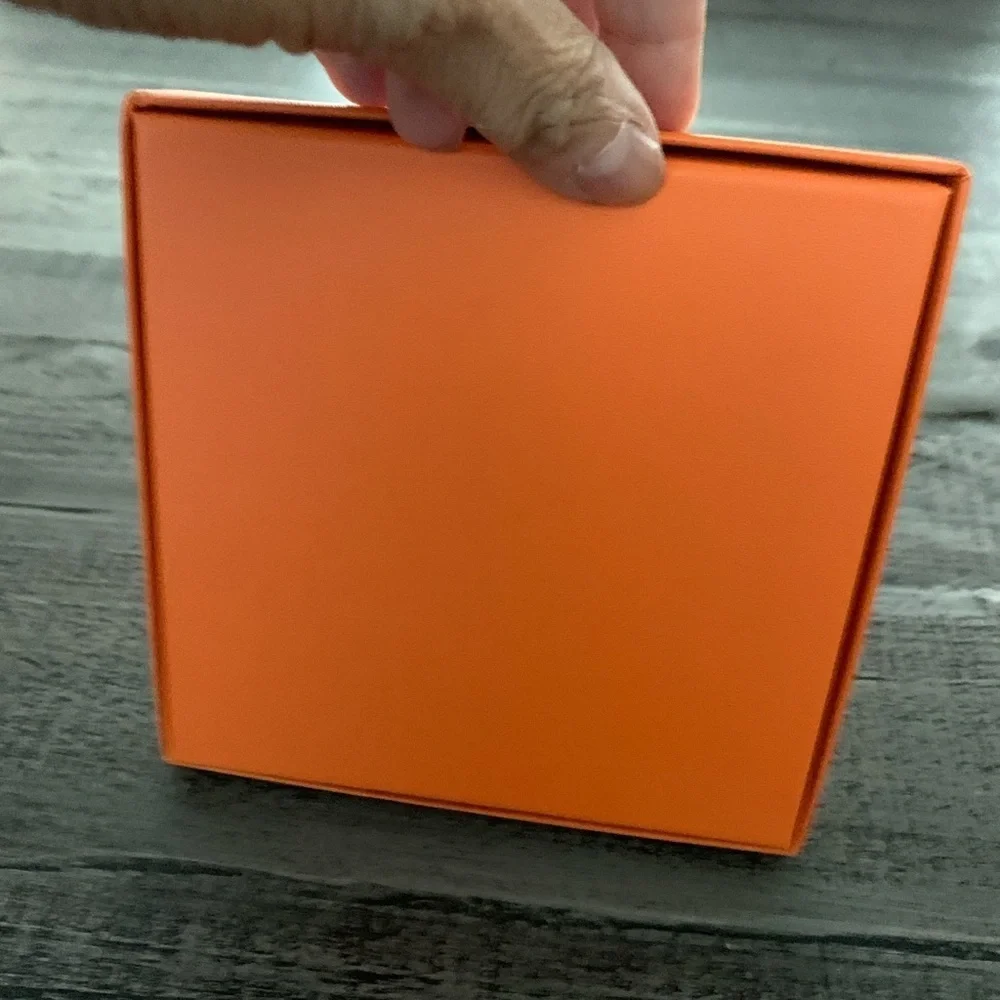 Hermès Orange Box, 5”x5”x1” jewelry box